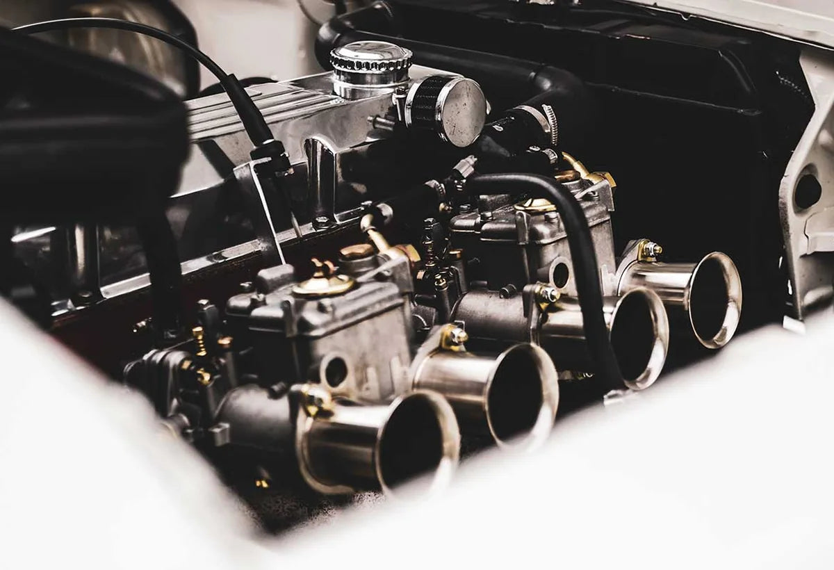 Detailed view of a petrol engine